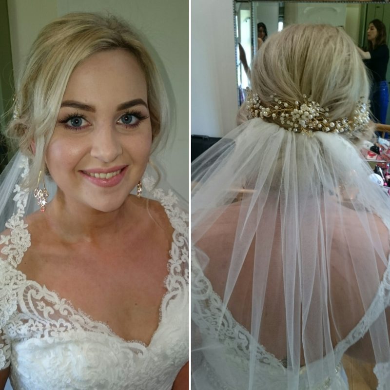 Cheshire bride smiling in Hair and Makeup.