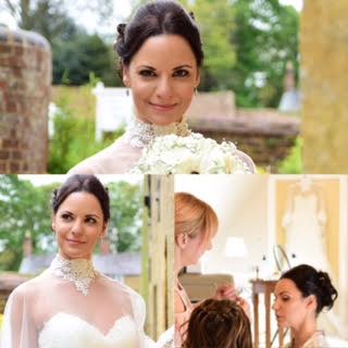 a bride wearing her bridal makeup